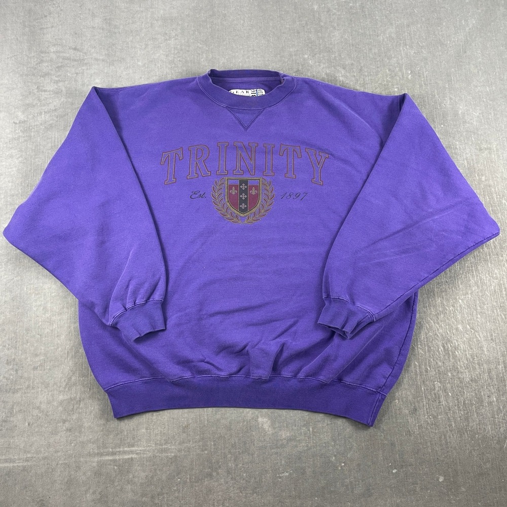 Trinity Collegiate Gear For Sports Mens XL Purple Sweatshirt Graphic Pullover